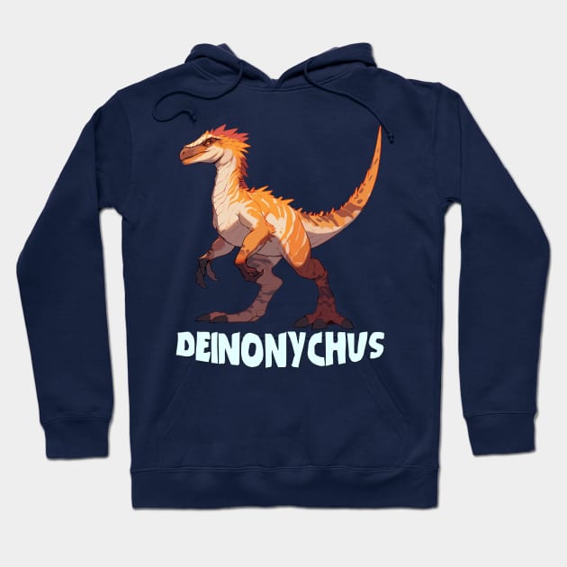 Deinonychus Dinosaur Design Hoodie by Terra Fossil Merch